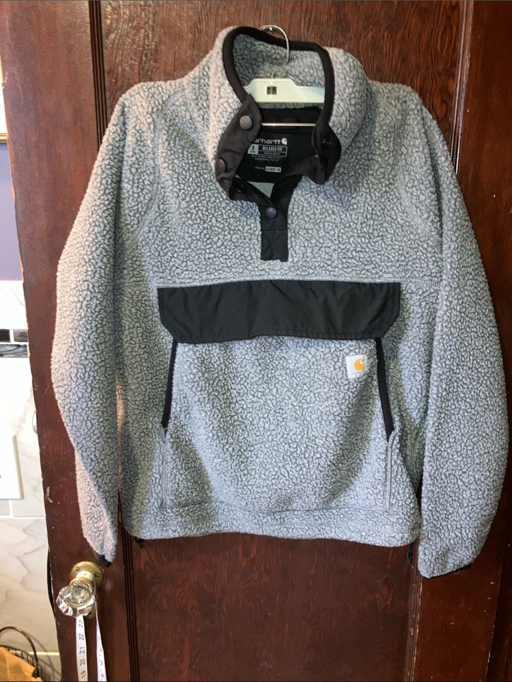 Carhartt Womens Relaxed Fit Fleece  Snap Pullover with Black Trim - Picture 2 of 9